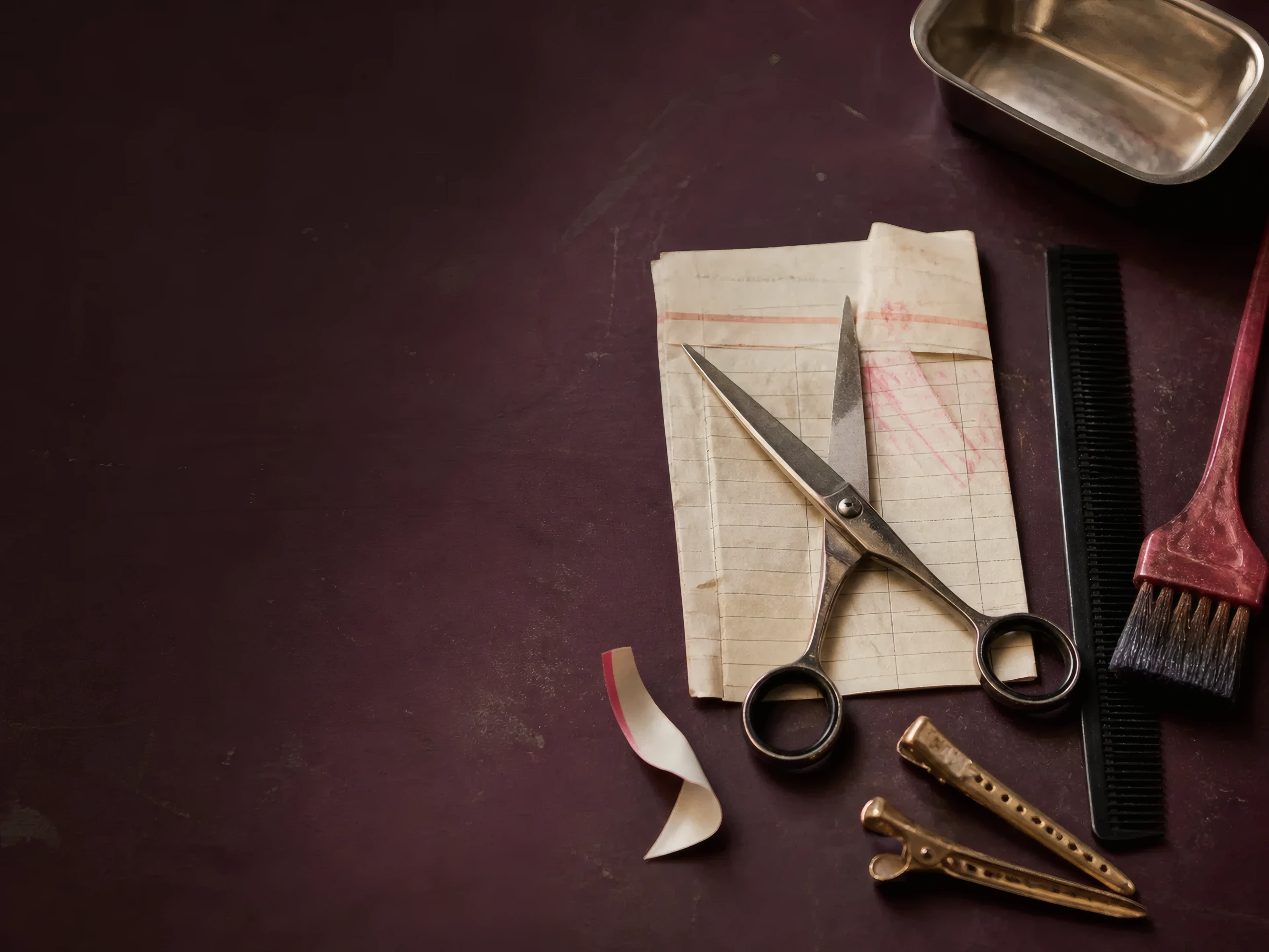 Salon shears cutting through a paper scheduling workaround